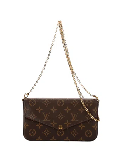 Louis Vuitton Pochette Felicie Monogram Detachable-chain Clutch Bag In Red