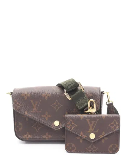 Pre-owned Louis Vuitton Pochette Félicie Shoulder Bag In Brown