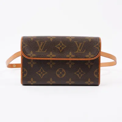 Pre-owned Louis Vuitton Pochette Florentine Belt Bag Monogram Coated Canvas In Brown