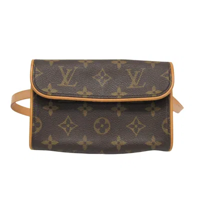 Pre-owned Louis Vuitton Pochette Florentine Brown Canvas Clutch Bag ()