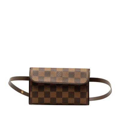 Pre-owned Louis Vuitton Pochette Florentine Brown Canvas Clutch Bag ()