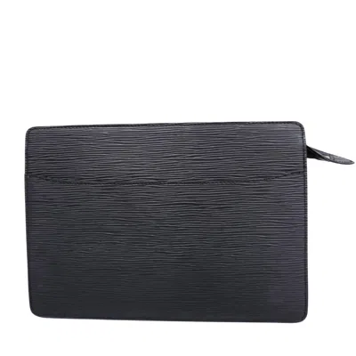 Pre-owned Louis Vuitton Pochette Homme Leather Clutch Bag () In Black