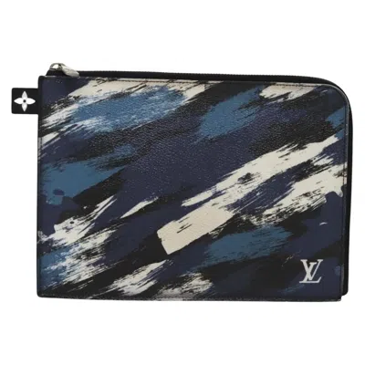 Pre-owned Louis Vuitton Pochette Jour Blue Leather Clutch Bag ()