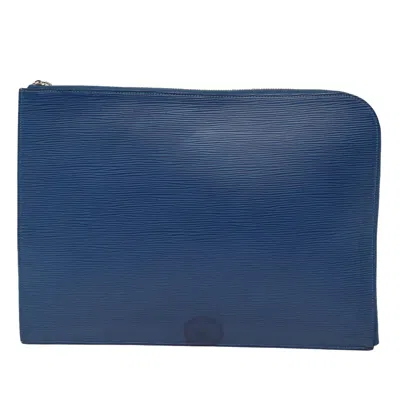 Pre-owned Louis Vuitton Pochette Jour Blue Leather Clutch Bag ()