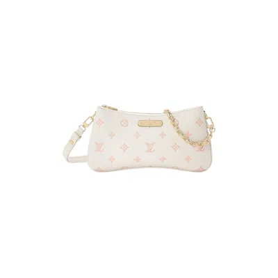 Pre-owned Louis Vuitton Pochette Liv 'monogram Milky White/peach Embossed Empreinte Cowhide Leather' | Women's