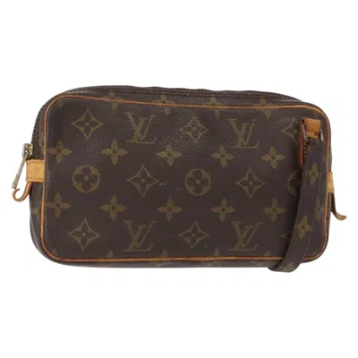 Pre-owned Louis Vuitton Pochette Marly Bandouliere Bag Monogram Canvas Brown Canvas Clutche & Pouche Bag (pre-
