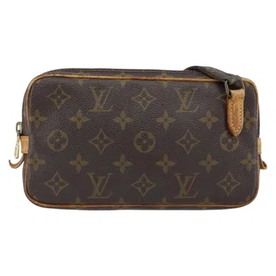 Pre-owned Louis Vuitton Pochette Marly Bandouliere Bag Monogram Canvas Brown Canvas Clutche & Pouche Bag (pre-