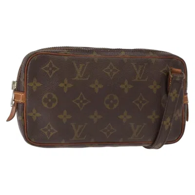 Pre-owned Louis Vuitton Pochette Marly Bandouliere Bag Monogram Canvas Brown Canvas Shoulder Bag Bag (pre-owne