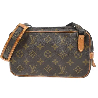 Pre-owned Louis Vuitton Pochette Marly Bandouliere Bag Monogram Canvas Brown Canvas Shoulder Bag Bag (pre-owne