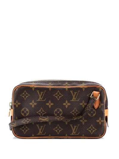 Pre-owned Louis Vuitton Pochette Marly Bandouliere Bag Monogram Canvas Crossbody Bag In Brown