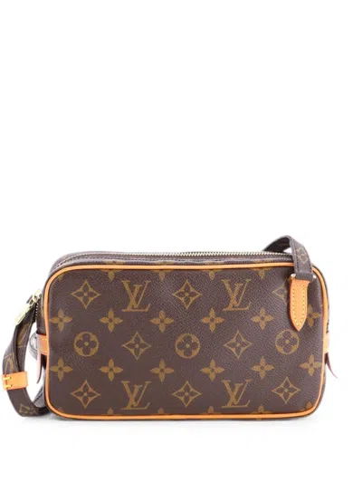 Pre-owned Louis Vuitton Pochette Marly Bandouliere Bag Monogram Canvas Crossbody Bag In Brown