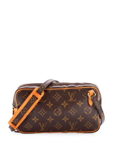 Pre-owned Louis Vuitton Pochette Marly Bandouliere Bag Monogram Canvas Crossbody Bag In Brown