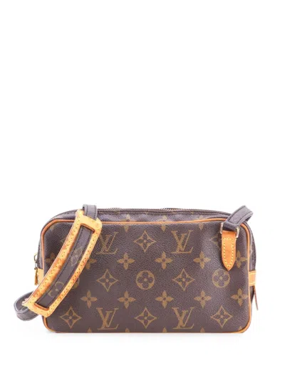 Pre-owned Louis Vuitton Pochette Marly Bandouliere Bag Monogram Canvas Crossbody Bag In Brown