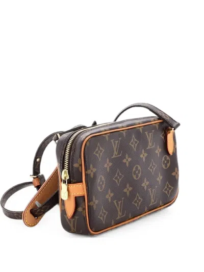Pre-owned Louis Vuitton Pochette Marly Bandouliere Bag Monogram Canvas Crossbody Bag In Brown