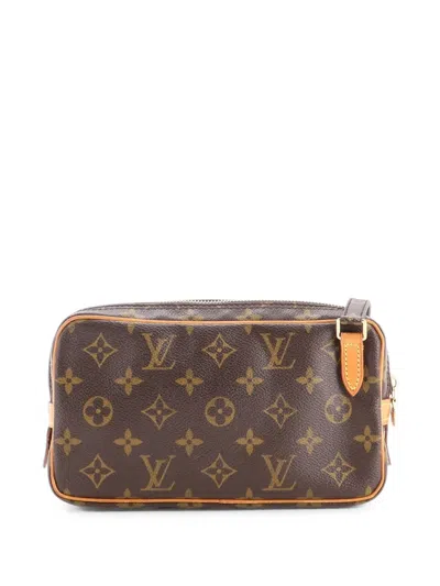 Pre-owned Louis Vuitton Pochette Marly Bandouliere Bag Monogram Canvas Crossbody Bag In Brown