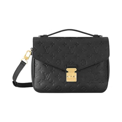 Pre-owned Louis Vuitton Pochette Metis 'black Monogram Embossed Empreinte Cowhide Leather' | Women's Size Ones