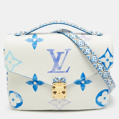 Pre-owned Louis Vuitton Pochette Metis By The Pool White Giant Monogram Canvas Bag