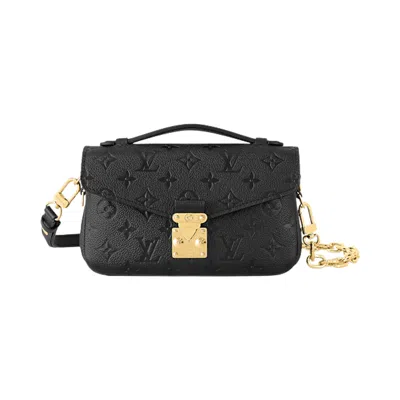 Pre-owned Louis Vuitton Pochette Metis East West 'black Monogram Embossed Empreinte Cowhide Leather' | Women's