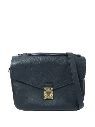 Pre-owned Louis Vuitton Pochette Metis Empreinte Leather Tote Bag In Black