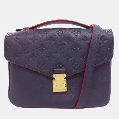 Pre-owned Louis Vuitton Pochette Metis Handbag Empreinte In Blue