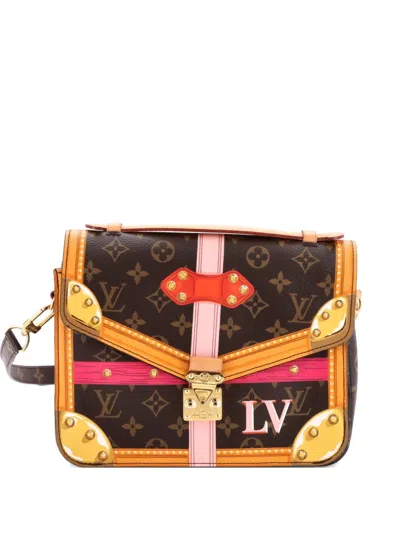 Pre-owned Louis Vuitton Pochette Metis Limited Edition Summer Trunks Monogram Canvas Crossbody Bag In Brown