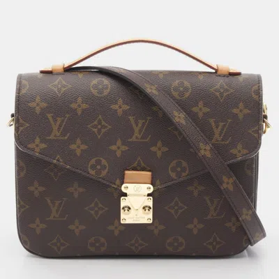 Pre-owned Louis Vuitton Pochette Metis Mm Brown Monogram Canvas Handbag