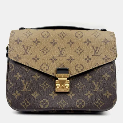 Pre-owned Louis Vuitton Pochette Metis Mm Brown Monogram Reverse Crossbody Bag
