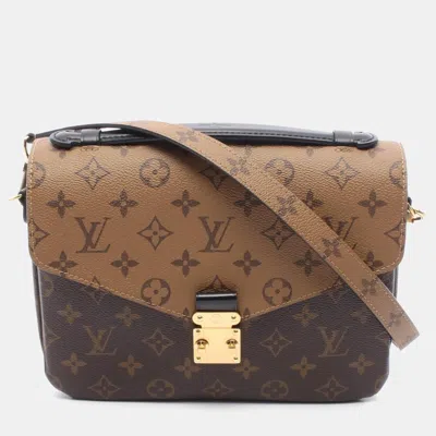Pre-owned Louis Vuitton Pochette Metis Mm Brown Monogram Reverse Shoulder Bag