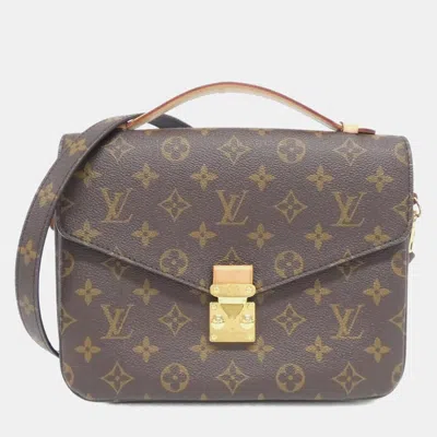 Pre-owned Louis Vuitton Pochette Metis Mm Monogram Canvas Shoulder Bag In Brown