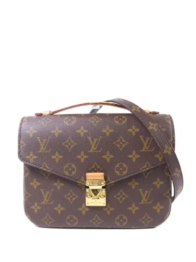 Pre-owned Louis Vuitton Pochette Metis Mm Tote Bag In Brown