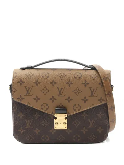 Pre-owned Louis Vuitton Pochette Metis Mm Two-way Handbag In Brown