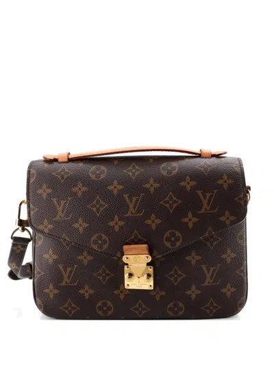 Pre-owned Louis Vuitton Pochette Metis Monogram Canvas Crossbody Bag In Brown