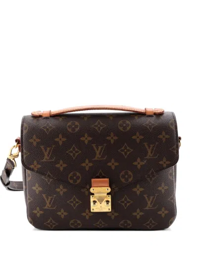 Pre-owned Louis Vuitton Pochette Metis Monogram Canvas Crossbody Bag In Brown