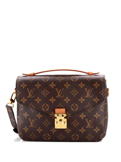Pre-owned Louis Vuitton Pochette Metis Monogram Canvas Crossbody Bag In Brown