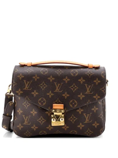 Pre-owned Louis Vuitton Pochette Metis Monogram Canvas Crossbody Bag In Brown
