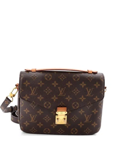 Pre-owned Louis Vuitton Pochette Metis Monogram Canvas Crossbody Bag In Brown