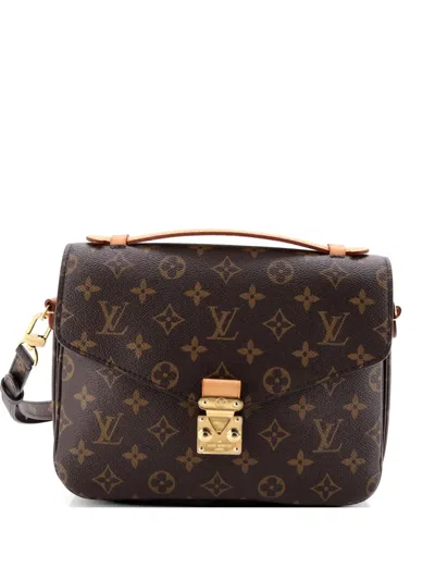 Pre-owned Louis Vuitton Pochette Metis Monogram Canvas Crossbody Bag In Brown