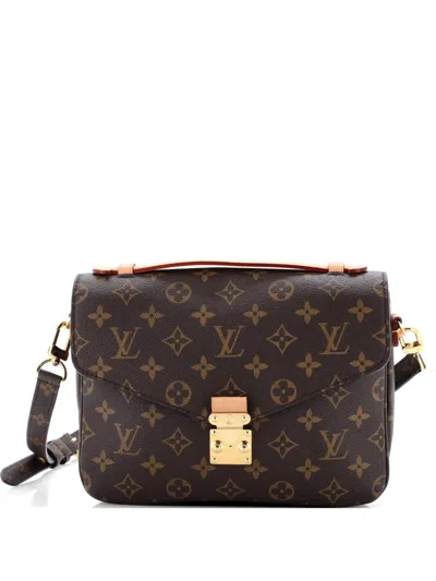 Pre-owned Louis Vuitton Pochette Metis Monogram Canvas Crossbody Bag In Brown
