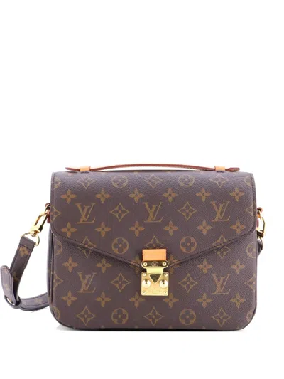 Pre-owned Louis Vuitton Pochette Metis Monogram Canvas Crossbody Bag In Brown