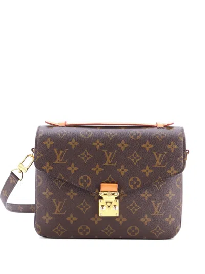 Pre-owned Louis Vuitton Pochette Metis Monogram Canvas Crossbody Bag In Brown