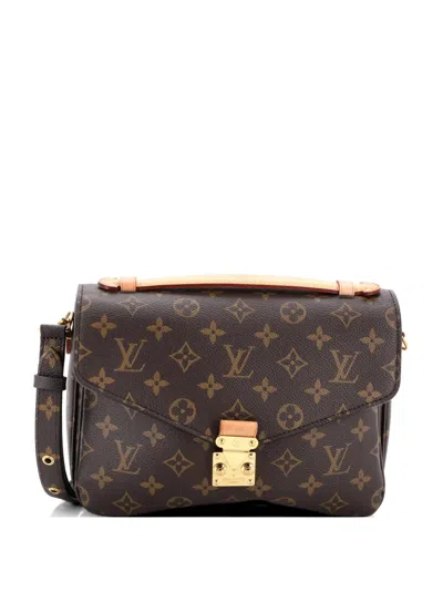 Pre-owned Louis Vuitton Pochette Metis Monogram Canvas Crossbody Bag In Brown