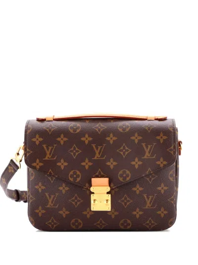 Pre-owned Louis Vuitton Pochette Metis Monogram Canvas Crossbody Bag In Brown