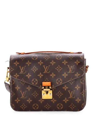 Pre-owned Louis Vuitton Pochette Metis Monogram Canvas Crossbody Bag In Brown