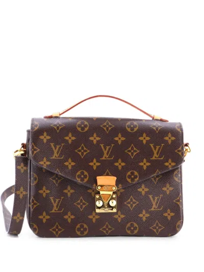 Pre-owned Louis Vuitton Pochette Metis Monogram Canvas Crossbody Bag In Brown
