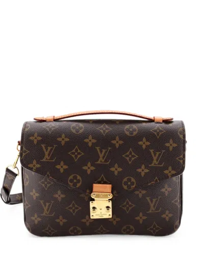 Pre-owned Louis Vuitton Pochette Metis Monogram Canvas Crossbody Bag In Brown