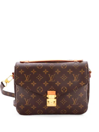 Pre-owned Louis Vuitton Pochette Metis Monogram Canvas Crossbody Bag In Brown