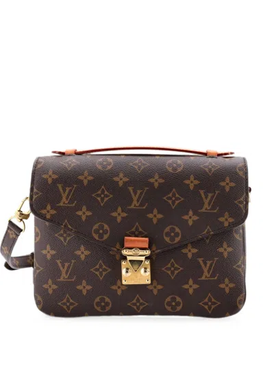 Pre-owned Louis Vuitton Pochette Metis Monogram Canvas Crossbody Bag In Brown