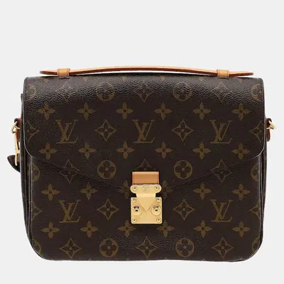 Pre-owned Louis Vuitton Pochette Metis Monogram Canvas Crossbody Bag In Brown