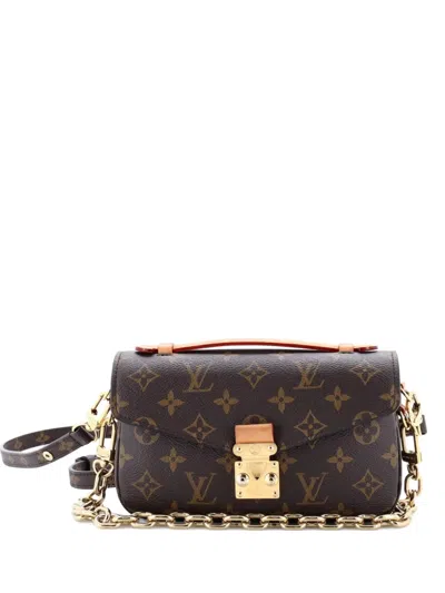 Pre-owned Louis Vuitton Pochette Metis Monogram Canvas East West Crossbody Bag In Brown