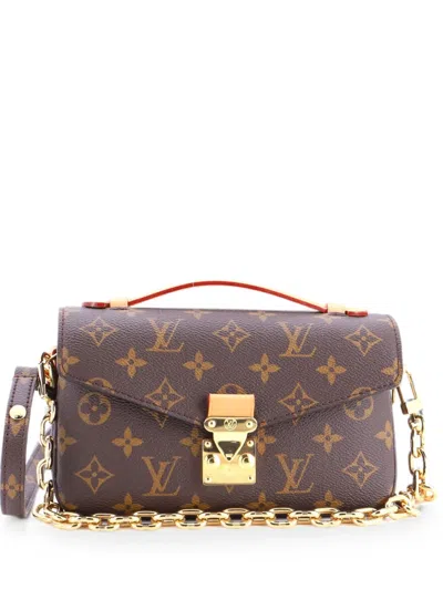 Pre-owned Louis Vuitton Pochette Metis Monogram Canvas East West Crossbody Bag In Brown